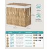 imageSONGMICS Laundry Hamper with Lid 110L Clothes Hamper with 2 Removable Liner Bags 6 Mesh Bags Wicker Laundry Basket Double Laundry Hamper for Laundry Room 13 x 224 x 236 Inches Black ULCB52BKNatural