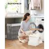 imageSONGMICS Laundry Hamper with Lid 110L Clothes Hamper with 2 Removable Liner Bags 6 Mesh Bags Wicker Laundry Basket Double Laundry Hamper for Laundry Room 13 x 224 x 236 Inches Black ULCB52BKGray