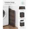 imageSONGMICS Laundry Hamper with Lid 110L Clothes Hamper with 2 Removable Liner Bags 6 Mesh Bags Wicker Laundry Basket Double Laundry Hamper for Laundry Room 13 x 224 x 236 Inches Black ULCB52BKBrown