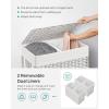 imageSONGMICS Laundry Hamper with Lid 110L Clothes Hamper with 2 Removable Liner Bags 6 Mesh Bags Wicker Laundry Basket Double Laundry Hamper for Laundry Room 13 x 224 x 236 Inches Black ULCB52BKWhite