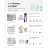 imageSONGMICS Laundry Hamper with Lid 110L Clothes Hamper with 2 Removable Liner Bags 6 Mesh Bags Wicker Laundry Basket Double Laundry Hamper for Laundry Room 13 x 224 x 236 Inches Black ULCB52BKGray