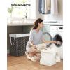 imageSONGMICS Laundry Hamper with Lid 110L Clothes Hamper with 2 Removable Liner Bags 6 Mesh Bags Wicker Laundry Basket Double Laundry Hamper for Laundry Room 13 x 224 x 236 Inches Black ULCB52BKBrown
