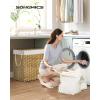 imageSONGMICS Laundry Hamper with Lid 110L Clothes Hamper with 2 Removable Liner Bags 6 Mesh Bags Wicker Laundry Basket Double Laundry Hamper for Laundry Room 13 x 224 x 236 Inches Black ULCB52BKNatural
