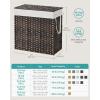 imageSONGMICS Laundry Hamper with Lid 110L Clothes Hamper with 2 Removable Liner Bags 6 Mesh Bags Wicker Laundry Basket Double Laundry Hamper for Laundry Room 13 x 224 x 236 Inches Black ULCB52BKBrown