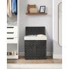 imageSONGMICS Laundry Hamper with Lid 110L Clothes Hamper with 2 Removable Liner Bags 6 Mesh Bags Wicker Laundry Basket Double Laundry Hamper for Laundry Room 13 x 224 x 236 Inches Black ULCB52BKBlack