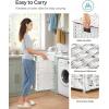imageSONGMICS Laundry Hamper with Lid 110L Clothes Hamper with 2 Removable Liner Bags 6 Mesh Bags Wicker Laundry Basket Double Laundry Hamper for Laundry Room 13 x 224 x 236 Inches Black ULCB52BKWhite
