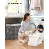 imageSONGMICS Laundry Hamper with Lid 110L Clothes Hamper with 2 Removable Liner Bags 6 Mesh Bags Wicker Laundry Basket Double Laundry Hamper for Laundry Room 13 x 224 x 236 Inches Black ULCB52BKGray