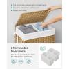 imageSONGMICS Laundry Hamper with Lid 110L Clothes Hamper with 2 Removable Liner Bags 6 Mesh Bags Wicker Laundry Basket Double Laundry Hamper for Laundry Room 13 x 224 x 236 Inches Black ULCB52BKNatural
