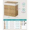 imageSONGMICS Laundry Hamper with Lid 110L Clothes Hamper with 2 Removable Liner Bags 6 Mesh Bags Wicker Laundry Basket Double Laundry Hamper for Laundry Room 13 x 224 x 236 Inches Black ULCB52BKNatural