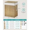 imageSONGMICS Laundry Hamper with Lid 110L Clothes Hamper with 2 Removable Liner Bags 6 Mesh Bags Wicker Laundry Basket Double Laundry Hamper for Laundry Room 13 x 224 x 236 Inches Black ULCB52BKNatural