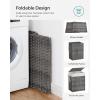 imageSONGMICS Laundry Hamper with Lid 110L Clothes Hamper with 2 Removable Liner Bags 6 Mesh Bags Wicker Laundry Basket Double Laundry Hamper for Laundry Room 13 x 224 x 236 Inches Black ULCB52BKGray