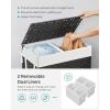 imageSONGMICS Laundry Hamper with Lid 110L Clothes Hamper with 2 Removable Liner Bags 6 Mesh Bags Wicker Laundry Basket Double Laundry Hamper for Laundry Room 13 x 224 x 236 Inches Black ULCB52BKBlack