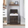 imageSONGMICS Laundry Hamper with Lid 110L Clothes Hamper with 2 Removable Liner Bags 6 Mesh Bags Wicker Laundry Basket Double Laundry Hamper for Laundry Room 13 x 224 x 236 Inches Black ULCB52BKBrown