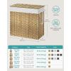 imageSONGMICS Laundry Hamper with Lid 110L Clothes Hamper with 2 Removable Liner Bags 6 Mesh Bags Wicker Laundry Basket Double Laundry Hamper for Laundry Room 13 x 224 x 236 Inches Black ULCB52BKNatural
