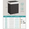 imageSONGMICS Laundry Hamper with Lid 238 Gallon 90 L Synthetic Rattan Clothes Laundry Basket with Lid and Handles Foldable Removable Liner Black ULCB51BKBlack