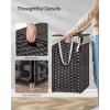 imageSONGMICS Laundry Hamper with Lid 238 Gallon 90 L Synthetic Rattan Clothes Laundry Basket with Lid and Handles Foldable Removable Liner Black ULCB51BKBlack