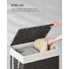 imageSONGMICS Laundry Hamper with Lid 238 Gallon 90 L Synthetic Rattan Clothes Laundry Basket with Lid and Handles Foldable Removable Liner Black ULCB51BKBlack