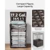 imageSONGMICS Laundry Hamper with Lid 238 Gallon 90 L Synthetic Rattan Clothes Laundry Basket with Lid and Handles Foldable Removable Liner Black ULCB51BKChestnut Brown