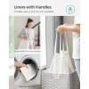 imageSONGMICS Laundry Hamper with Lid 238 Gallon 90 L Synthetic Rattan Clothes Laundry Basket with Lid and Handles Foldable Removable Liner Black ULCB51BKCloud White