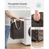 imageSONGMICS Laundry Hamper with Lid 238 Gallon 90 L Synthetic Rattan Clothes Laundry Basket with Lid and Handles Foldable Removable Liner Black ULCB51BKChestnut Brown