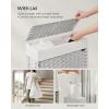 imageSONGMICS Laundry Hamper with Lid 238 Gallon 90 L Synthetic Rattan Clothes Laundry Basket with Lid and Handles Foldable Removable Liner Black ULCB51BKCloud White