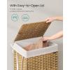 imageSONGMICS Laundry Hamper with Lid 238 Gallon 90 L Synthetic Rattan Clothes Laundry Basket with Lid and Handles Foldable Removable Liner Black ULCB51BKGoose Yellow