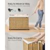 imageSONGMICS Laundry Hamper with Lid 423 Gallons 160 L Rolling Laundry Basket with Wheels 3Section Synthetic Rattan Removable Liner Bedroom 276 x 142 x 26 Inches Gray ULCB365G01Natural
