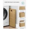 imageSONGMICS Laundry Hamper with Lid 423 Gallons 160 L Rolling Laundry Basket with Wheels 3Section Synthetic Rattan Removable Liner Bedroom 276 x 142 x 26 Inches Gray ULCB365G01Natural