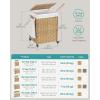 imageSONGMICS Laundry Hamper with Lid 423 Gallons 160 L Rolling Laundry Basket with Wheels 3Section Synthetic Rattan Removable Liner Bedroom 276 x 142 x 26 Inches Gray ULCB365G01Natural