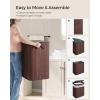 imageSONGMICS Laundry Hamper with Lid Bamboo Launry Basket with Handles Foldable Storage Basket for Laundry Room Bedroom 100L Brown ULCB063K02Chestnut Brown