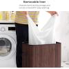 imageSONGMICS Laundry Hamper with Lid Bamboo Launry Basket with Handles Foldable Storage Basket for Laundry Room Bedroom 100L Brown ULCB063K02Chestnut Brown