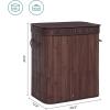 imageSONGMICS Laundry Hamper with Lid Bamboo Launry Basket with Handles Foldable Storage Basket for Laundry Room Bedroom 100L Brown ULCB063K02Chestnut Brown