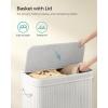 imageSONGMICS Laundry Hamper with Lid Bamboo Launry Basket with Handles Foldable Storage Basket for Laundry Room Bedroom 100L Brown ULCB063K02Cloud White
