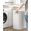 imageSONGMICS Laundry Hamper with Lid Bamboo Launry Basket with Handles Foldable Storage Basket for Laundry Room Bedroom 100L Brown ULCB063K02Cloud White