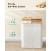 imageSONGMICS Laundry Hamper with Lid Bamboo Launry Basket with Handles Foldable Storage Basket for Laundry Room Bedroom 100L Brown ULCB063K02Cloud White