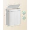 imageSONGMICS Laundry Hamper with Lid Bamboo Launry Basket with Handles Foldable Storage Basket for Laundry Room Bedroom 100L Brown ULCB063K02Cloud White