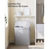 imageSONGMICS Laundry Hamper with Lid Bamboo Launry Basket with Handles Foldable Storage Basket for Laundry Room Bedroom 100L Brown ULCB063K02Dove Gray