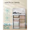 imageSONGMICS Laundry Hamper with Lid Bamboo Launry Basket with Handles Foldable Storage Basket for Laundry Room Bedroom 100L Brown ULCB063K02Dove Gray