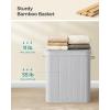 imageSONGMICS Laundry Hamper with Lid Bamboo Launry Basket with Handles Foldable Storage Basket for Laundry Room Bedroom 100L Brown ULCB063K02Dove Gray