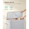 imageSONGMICS Laundry Hamper with Lid Bamboo Launry Basket with Handles Foldable Storage Basket for Laundry Room Bedroom 100L Brown ULCB063K02Dove Gray