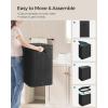 imageSONGMICS Laundry Hamper with Lid Bamboo Launry Basket with Handles Foldable Storage Basket for Laundry Room Bedroom 100L Brown ULCB063K02Ink Black