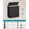 imageSONGMICS Laundry Hamper with Lid Bamboo Launry Basket with Handles Foldable Storage Basket for Laundry Room Bedroom 100L Brown ULCB063K02Ink Black