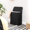 imageSONGMICS Laundry Hamper with Lid Bamboo Launry Basket with Handles Foldable Storage Basket for Laundry Room Bedroom 100L Brown ULCB063K02Ink Black