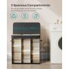imageSONGMICS Laundry Hamper with Lid Bamboo Launry Basket with Handles Foldable Storage Basket for Laundry Room Bedroom 100L Brown ULCB063K02Ink Black