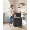 imageSONGMICS Laundry Hamper with Lid Bamboo Launry Basket with Handles Foldable Storage Basket for Laundry Room Bedroom 100L Brown ULCB063K02Ink Black