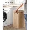 imageSONGMICS Laundry Hamper with Lid Bamboo Launry Basket with Handles Foldable Storage Basket for Laundry Room Bedroom 100L Brown ULCB063K02Natural Beige