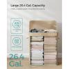 imageSONGMICS Laundry Hamper with Lid Bamboo Launry Basket with Handles Foldable Storage Basket for Laundry Room Bedroom 100L Brown ULCB063K02Natural Beige