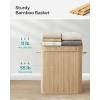 imageSONGMICS Laundry Hamper with Lid Bamboo Launry Basket with Handles Foldable Storage Basket for Laundry Room Bedroom 100L Brown ULCB063K02Natural Beige