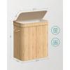 imageSONGMICS Laundry Hamper with Lid Bamboo Launry Basket with Handles Foldable Storage Basket for Laundry Room Bedroom 100L Brown ULCB063K02Natural Beige