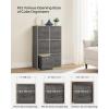imageSONGMICS Storage Cubes Set of 6 Storage Bins with Handles Foldable Oxford Fabric and NonWoven Fabric Storage Boxes 102 x 102 x 11 Inches Fit Cube Storage Unit Chestnut Brown URFB126K01Misty Gray